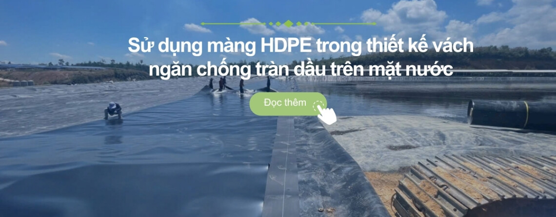 Màng hdpe ngăn chống tràn dầu trên mặt nước